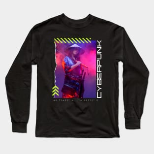 Pixelated Cyberpunk Samurai Long Sleeve T-Shirt